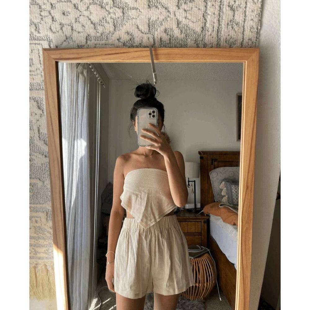 ✧ Just Like New ✧   SOLER ║ BEIGE HANDKERCHIEF TOP SET